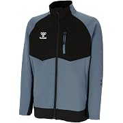 【ポイント13%還元】hummel(ヒュンメル)ニット×ウーブン ハイブリッドジャケット スレイトブルー Mサイズ