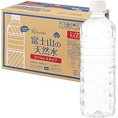 【本日最終日】【スマイルSale】【42%OFF】【1,122円（定期便1,066円）】 アイリスオーヤマ 静岡県産 富士山の天然水 バナジウム含有 ラベルレス 500ml×24本