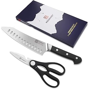 【50%OFF】【1,199円】 KEEMAKE ドイツ製ステンレス鋼 三徳包丁 キッチンバサミセット