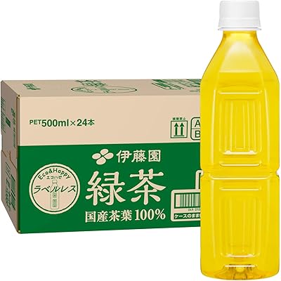 【5%OFF】伊藤園 緑茶 ラベルレス 500ml×24本 送料込1,518円(63.3円/本)