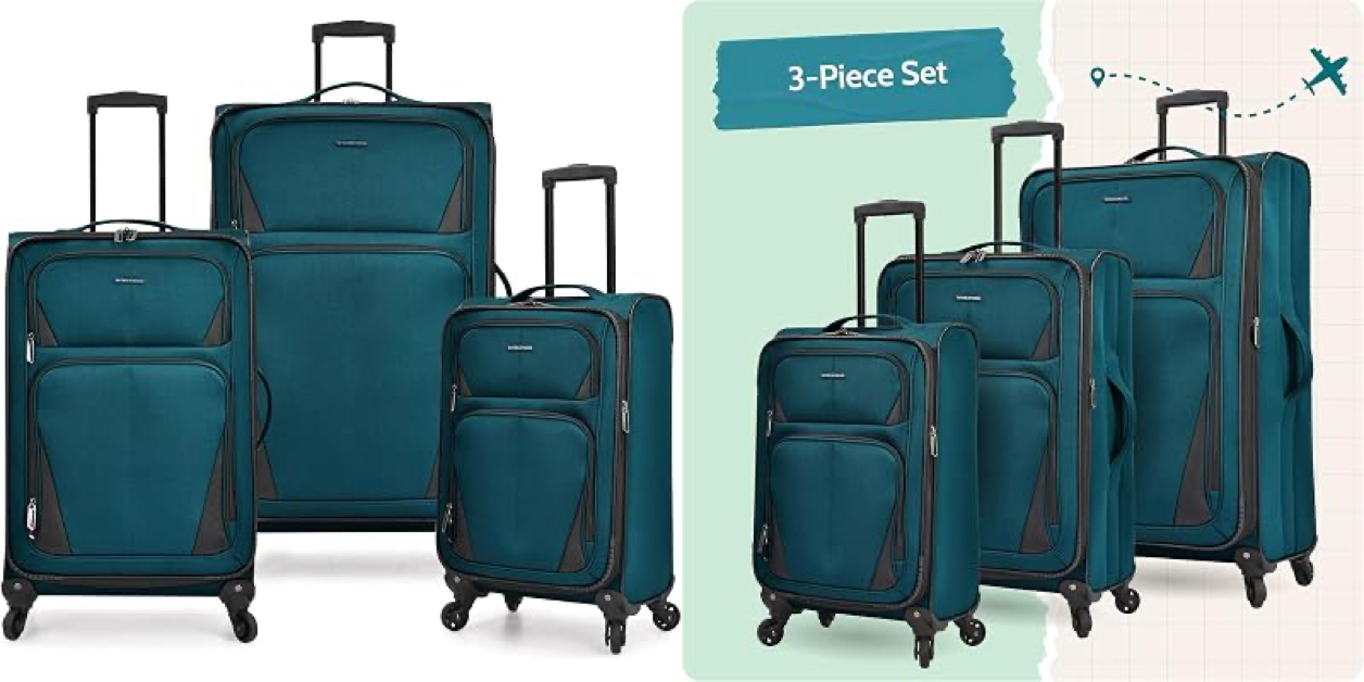 【70%OFF】【終了】U.S. Traveler ファブリックスーツケース Aviron Bay(アヴィロンベイ) 3サイズセット 送料込6,414円(2,138円/個)【返品無料】