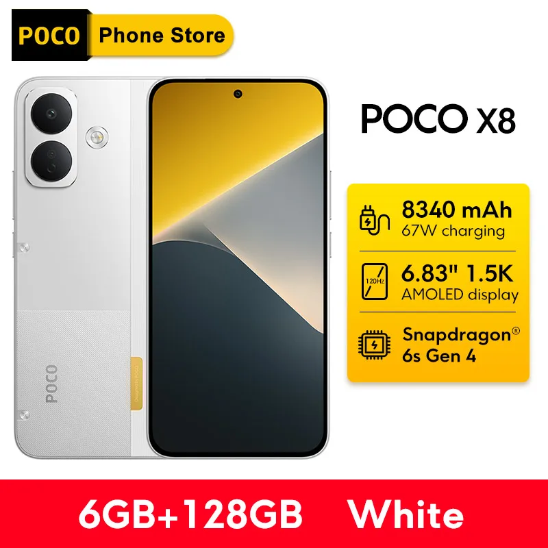 【$95.00 OFF！】POCO X8 5G Smartphone Global Version － Snapdragon 6s Gen 4採用8,340mAhバッテリー搭載SIMフリーモデルが$264.00送料無料
