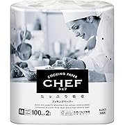 【15%OFF】花王プロシリーズ シェフ キッチンペーパー たっぷり吸収M ホワイト 100枚×2ロール