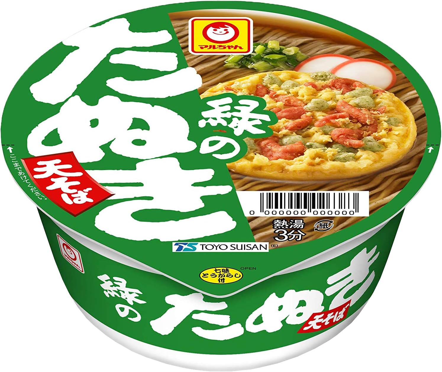 【プライムデー】【49%OFF】【1,555円】 マルちゃん 緑のたぬき天そば 東 101g×12個