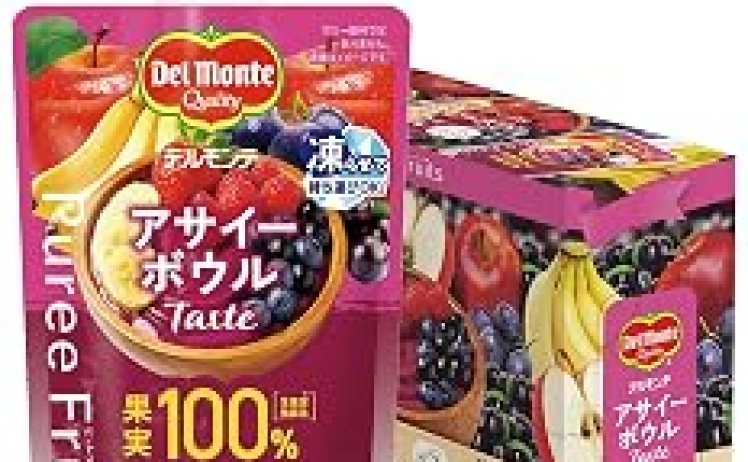 【961円-298pt】デルモンテ ピュレフルーツ アサイーボウルテイスト 果実100% スムージー 110g×6個