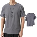 【50%OFF】【499円】 Yanzn メンズ ゆったり 吸汗速乾 半袖丸首 Tシャツ 2枚組