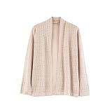 【50%OFF！】AUPOLYNE 100% 桑シルク 透かし編みロングカーディガンが18,050円送料無料