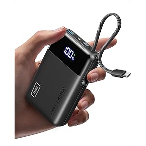【49%OFF】【1,733円】 INIU 45W PD 急速充電 20000mAh 内蔵ケーブル付き モバイルバッテリー