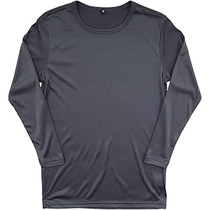 【31%OFF+ポイント28%】【実質429円】 Airin メンズ 厚地 ストレッチ素材 裏起毛 丸首 長袖シャツ