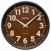 さんてる 日本製 天然木シンプルスタンダード木枠時計 ダークブラウン