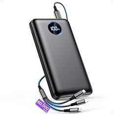 【77%OFF】【3,399円】 IAPOS 大容量60000mAh 3in1充電ケーブル付き 急速充電 22.5W/20W対応 モバイルバッテリー