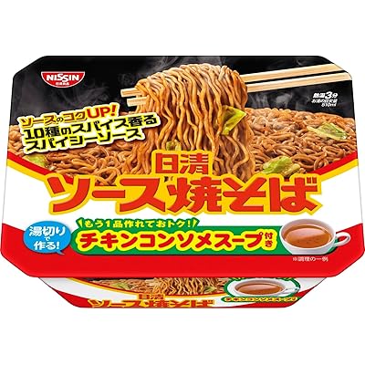日清食品 ソース焼そばカップ チキンスープ付き 104g×12個 送料込1,396円(116.3円/個)