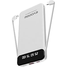 【56%OFF】【699円】 Evopow 10000mAh ケーブル2本内蔵 4台同時充電 モバイルバッテリー
