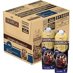 【25%OFF】UCC ゴールドスペシャル アイスコーヒー 無糖 紙パック 1000ml×12本 実質2,312円(192.7円/本) 送料無料