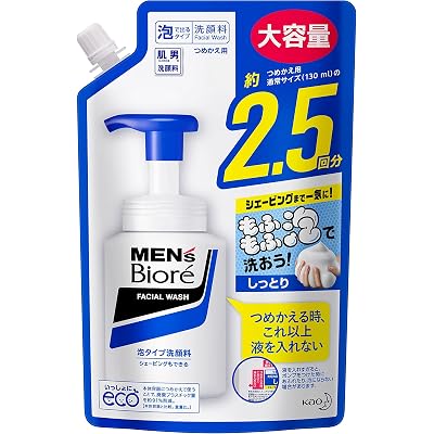 メンズビオレ 泡タイプ洗顔 つめかえ用 330ml 3点で実質1,394円(おトク便3種で実質1,280円・426.7円/袋)