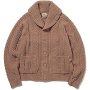【ポイント12%還元】gelato pique(ジェラート ピケ) LoTus HOMME スフレアランショールカーディガン メンズ ブラウン Mサイズ