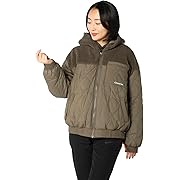 【ポイント26%還元】Converse(コンバース) HYBRID CS QUILT HOODED JACKET レディース グレージュ Mサイズ