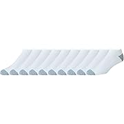 [Amazon Essentials]ソックス くるぶし丈 パフォーマンスコットン メンズ ホワイト 25.0-27.0 cm 10枚組