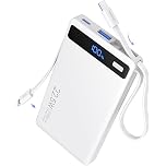 【50%OFF】【799円】 MARSNET 10000mAh 薄型 22.5W Type-C/Lightningケーブル内蔵 モバイルバッテリー