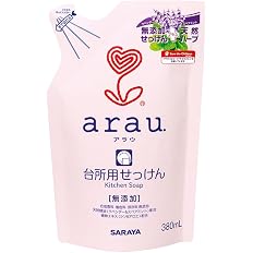 【47%OFF】【219円】 サラヤ arau. 無添加+天然ハーブ 台所・食器用せっけん 詰替用 380ml
