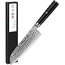 【50%OFF】【4,049円】 Gourmetop ダマスカス 67層 180mm S35VN粉末鋼 ステンレス 三徳包丁 【送料無料】