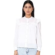Levi’s(リーバイス) GIANNA バンドカラー フリルブラウス レディース ブライトホワイト Mサイズ