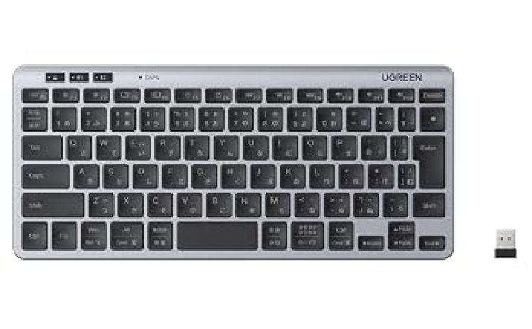 【3,463円ｰ1074pt】UGREEN ワイヤレス キーボード 日本語  Bluetooth /2.4G 3台切替