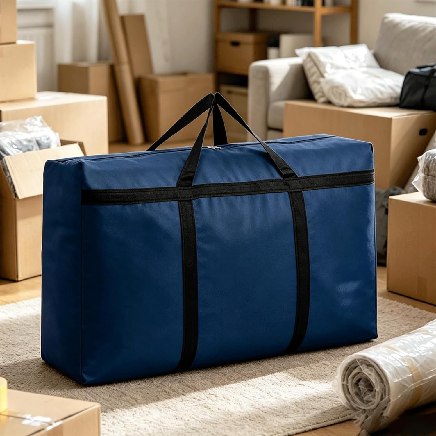 【187円】 Amazon Haul 補強ハンドル付き 特大収納バッグ 73×50×26cm 【送料無料】