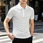 【483円】 Amazon Haul メンズ ストライプ 半袖 ポロシャツ 【送料無料】