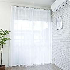 【スマイルSale】【43%OFF】【1,033円】 cloth shop布や 外から見えにくい UVカット 洗える レースカーテン カーテンフック付 幅150×丈176cm 1枚入