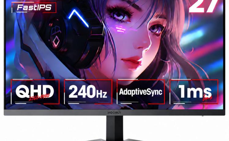 【15,980円】傷あり品 KOORUI 27インチ ゲーミングモニター QHD/Fast IPS/240Hz