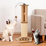 【50%OFF！】Odoland 86cm 猫爪とぎポール 2種類の天然サイザル麻 キャットスクラッチャー 知育玩具付きが2,249円送料無料