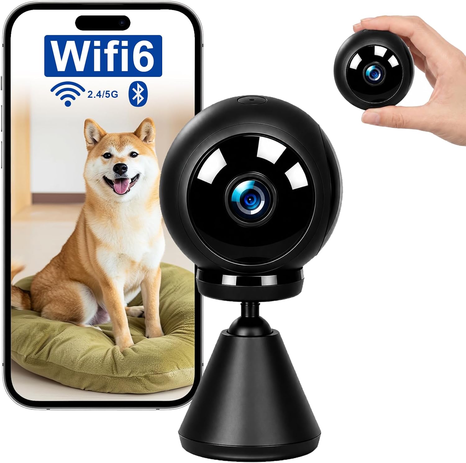 【43%OFF】【1,999円】 ERYITRDK WiFi対応 スマホ連動 2K 130°広角 AI人体検知 動体検知 暗視撮影 小型カメラ