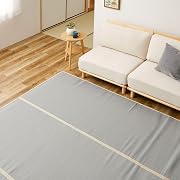 萩原 洗える い草風カーペット 四条 ブルー 江戸間2畳 174X174cm