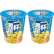 明星 一杯満足 シーフード味ヌードル (× 2)