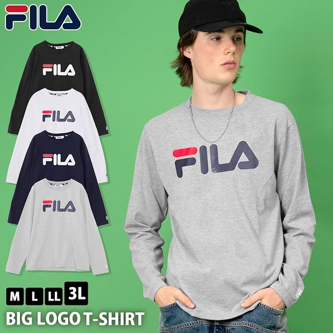 【46%OFF】【1,128円】 FILA メンズ ロゴプリント Tシャツ