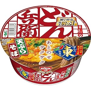 【5%OFF】日清食品 どん兵衛 天ぷらそば(東) 100g×12個 送料込1,818円(おトク便3種で1,727円・143.9円/個)
