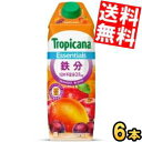 訳あり キリン トロピカーナ エッセンシャルズ 鉄分 1000ml紙パック 6本