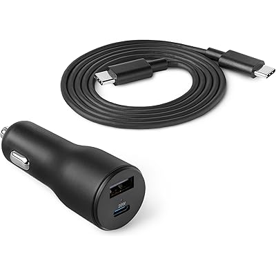 【車をモバブに】Amazonベーシック 2ポート搭載(USB-C / USB-A) 32W車載充電器 USB-Cケーブル付き 税込610円 プライム会員送料無料