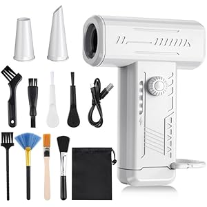 【値下げ】【980円】 YIK TUNG 充電式 超強力130,000RPM 無段階風力調整可能 クリーニングセット付き 電動エアダスター ターボジェットファン