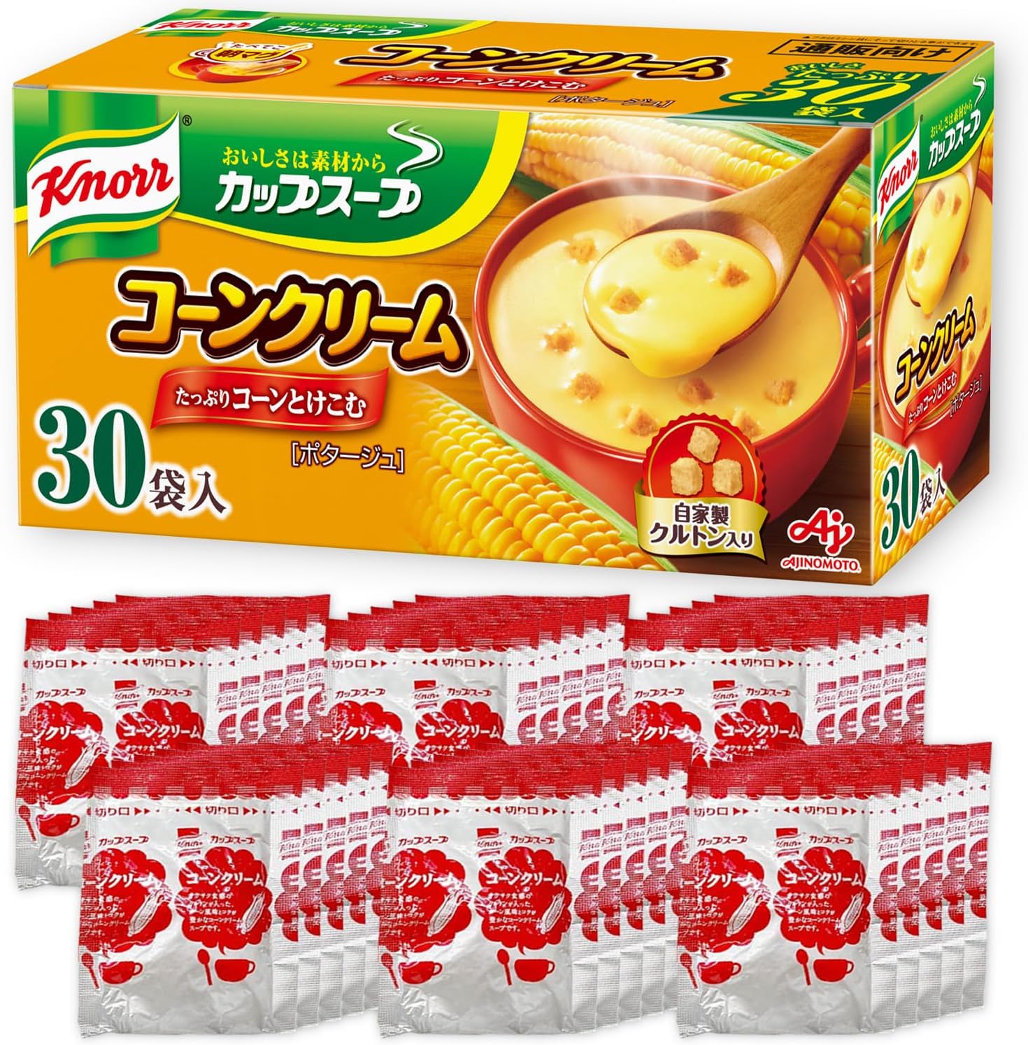 【値下げ】【1,216円（定期便1,094円）】 クノール カップスープ コーンクリーム 30袋入