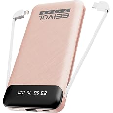 【プライム感謝祭】【56%OFF】【699円】 EEIVOL 15000mAh 2本ケーブル内蔵 4台同時充電 モバイルバッテリー 【送料無料】