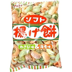 【46%OFF】【1,408円】 三真 ソフト揚げ餅 わさび味＆海老味 90g×12個