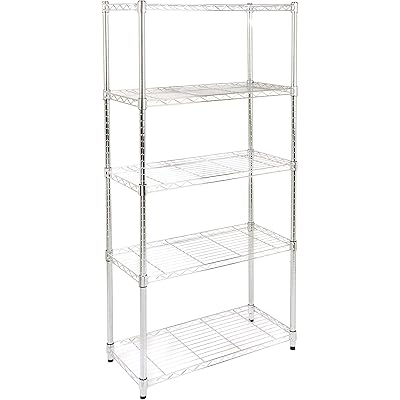 Amazonベーシック 耐荷重794kg 5段 スチールラック 幅91.4×奥行35.6×高さ183cm 送料込4,437円