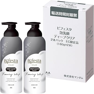 【10%OFF】【濃密泡で】Bifesta 炭酸 泡洗顔 ディープクリア 180g×2本 送料込999円(おトク便3種で947円・473.5円/本)ほか【毛穴ケア】