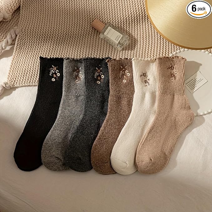 【187円】 Amazon Haul フリル付きクルーソックス 6足組 【送料無料】