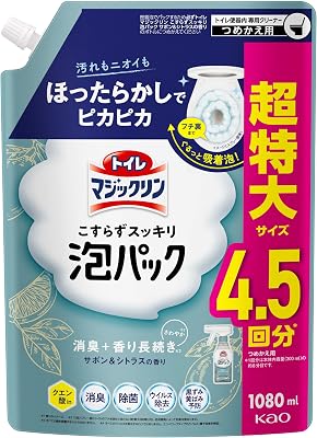 花王 トイレマジックリン こすらずスッキリ泡パック つめかえ用 1080ml 実質1,079円(おトク便3種で実質985円・328.3円/袋)