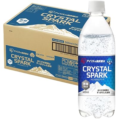 アイリスの強炭酸水 CRYSTAL SPARK プレーン 500ｍl×48本 送料込2,080円(43.3円/本) レモン  500ｍl×48本 送料込2,299円(47.9円/本)