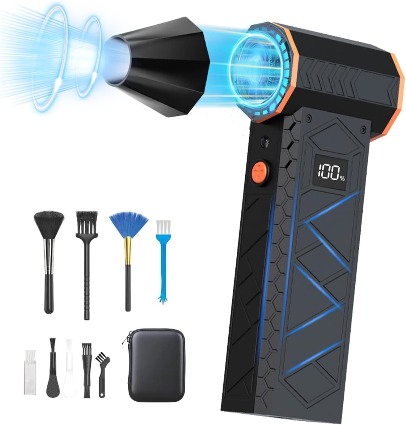 【50%OFF】【1,040円】 yuyuesmart 10,000mAh大容量バッテリー 130,000RPM高速回転 風速101m/s 電動エアダスター