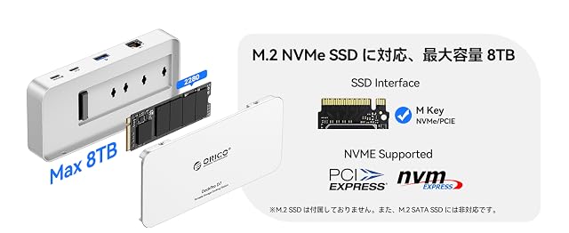 【期間限定セール+10%OFF！】ORICO M.2 NVMe SSD ケース付き USB-C ハブ 7-IN-1 ドッキングステーションが9,086円送料無料